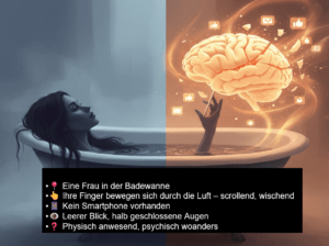 Eine Frau sitzt in der Badewanne und dissoziiert
