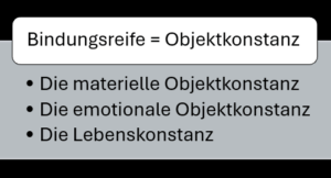 Reife ist Bindungsreife. Bindungsreife ist eine Objektkonstanz