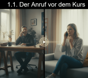 Ein Therapeut ruft seinen Patienten vor dem DBT Kurs an