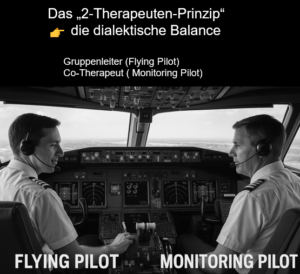 Skillsgruppenleiter und Co-Therapeut in der DBT kann man gut mit einem Flying-Pilot und einem Monitoring-Pilot vergleichen