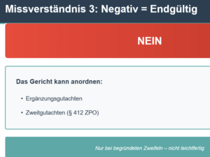 Missverständnis in einem familienpsychologischen Gutachten - ein negatives Gutachten entscheidet NICHT!