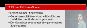 Bild fiktiver Fall für das familienpsychologische Gutachten ein dreijähriger Junge soll in einer Spielsequenz vom Gutachter beobachtet werden