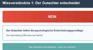 Missverständnis in einem familienpsychologischen Gutachten: der Gutachter entscheidet NICHT